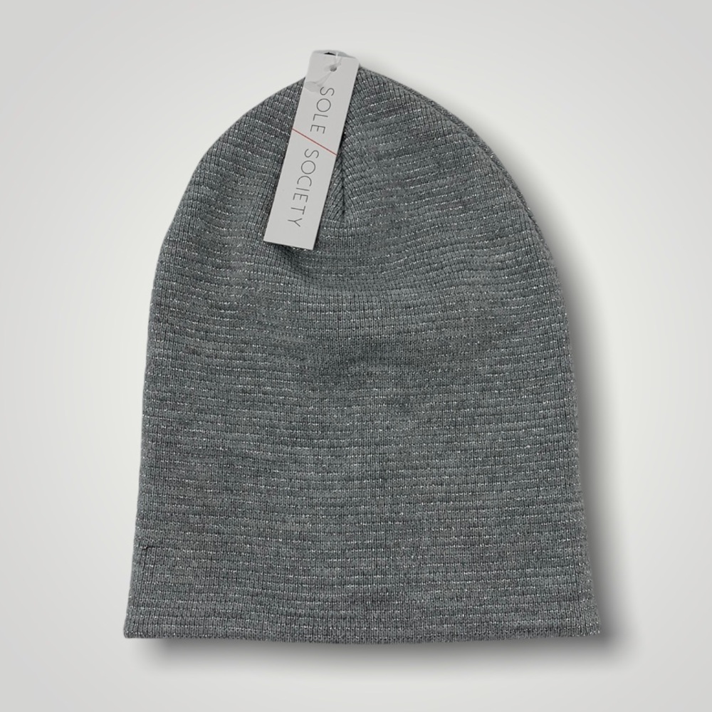 Sole Society Metallic Knit Beanie NEW